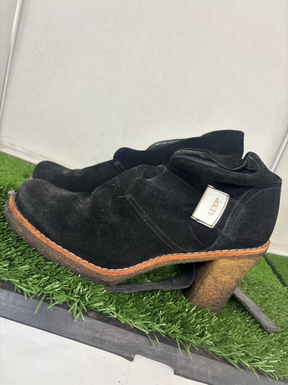 UGG Brienne Black Suede Ankle Boots Womens 7.5